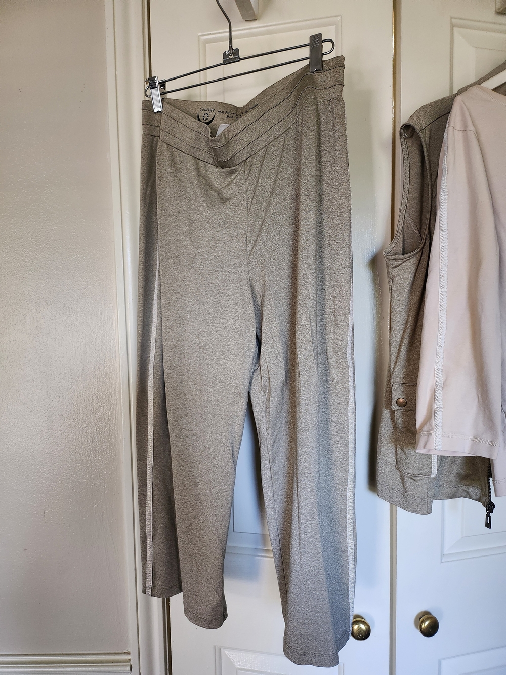 Women's Wide Waistband Knit Pants — Heather Taupe